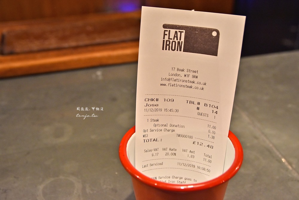【英國美食】Flat Iron Steak 平價高cp值倫敦牛排館推薦！只要11磅還附沙拉、爆米花