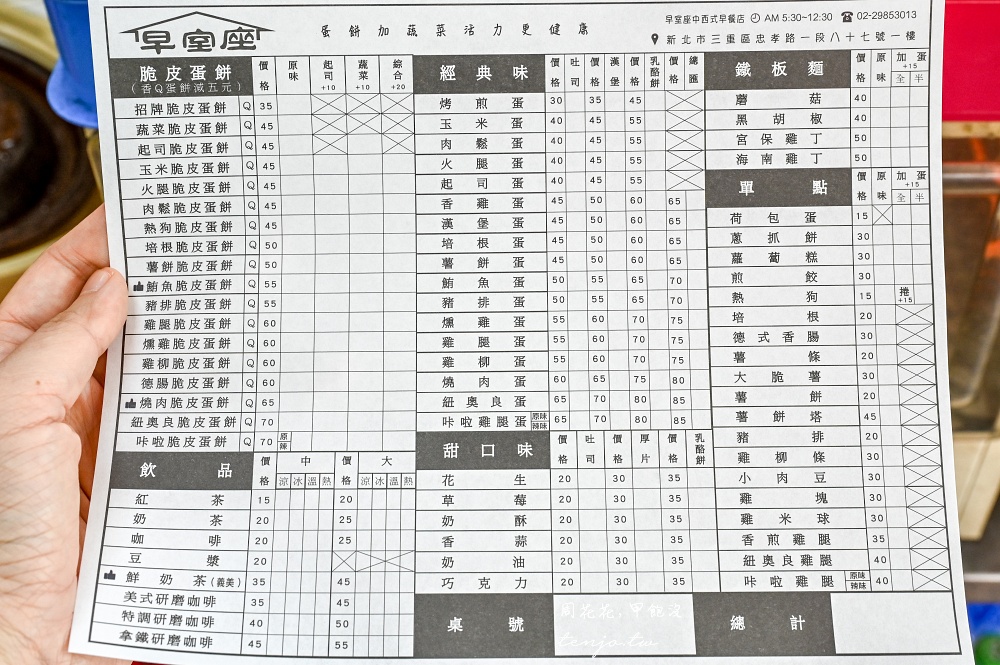【三重早餐推薦】早室座中西式早餐店 在地人不願曝光超強美食！菜單推薦隱藏版九層塔醬
