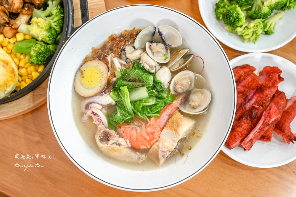 【桃園美食推薦】金小蔥雞湯米粉 嚴選30隻鹿野土雞熬湯！痛風海鮮雞湯還能獨享整隻全雞