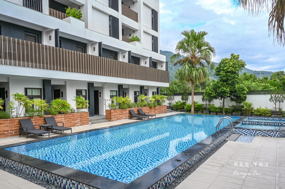 【元湯溫泉居民宿】花蓮瑞穗溫泉住宿推薦！房間內有獨立湯屋戶外游泳池超美早餐也好吃 @周花花，甲飽沒