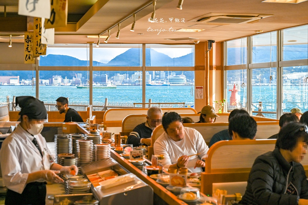 【山口縣下關美食】すし遊館唐戸店 隱藏版唐戶市場美食推薦！坐擁大片海景平價迴轉壽司