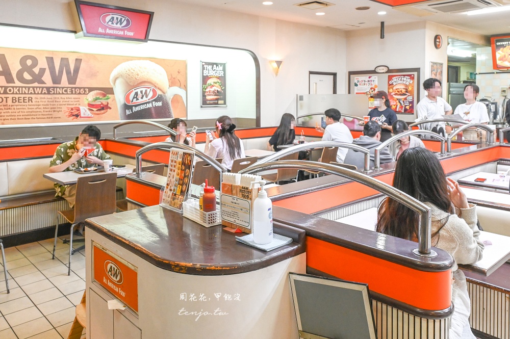 【石垣島美食】A&W石垣店 沖繩限定美式速食餐廳！菜單推薦必點招牌漢堡薯圈圈麥根沙士