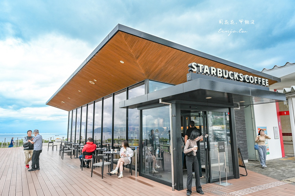 【淡路島景點美食】星巴克淡路服務區下行線店 高速公路休息區咖啡廳賞明石大橋絕美海景