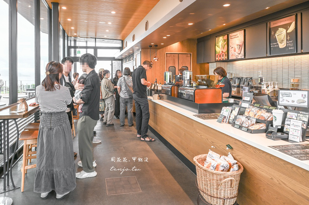 【淡路島景點美食】星巴克淡路服務區下行線店 高速公路休息區咖啡廳賞明石大橋絕美海景