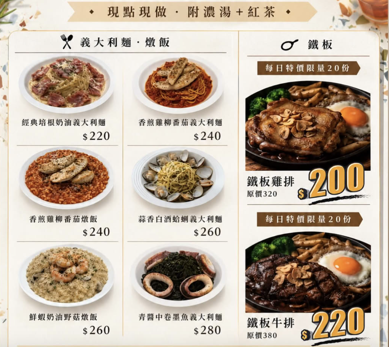 【板橋府中站美食】The chips美式餐廳 高CP值商業午餐200元起！就能吃到鐵板牛排雞排